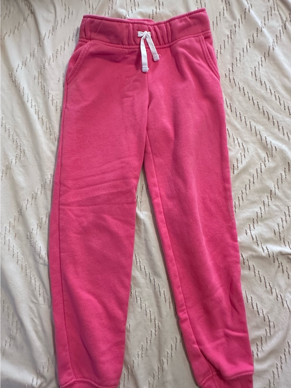 SO Girls Hot Pink Jogger Sweatpants with White Drawstring